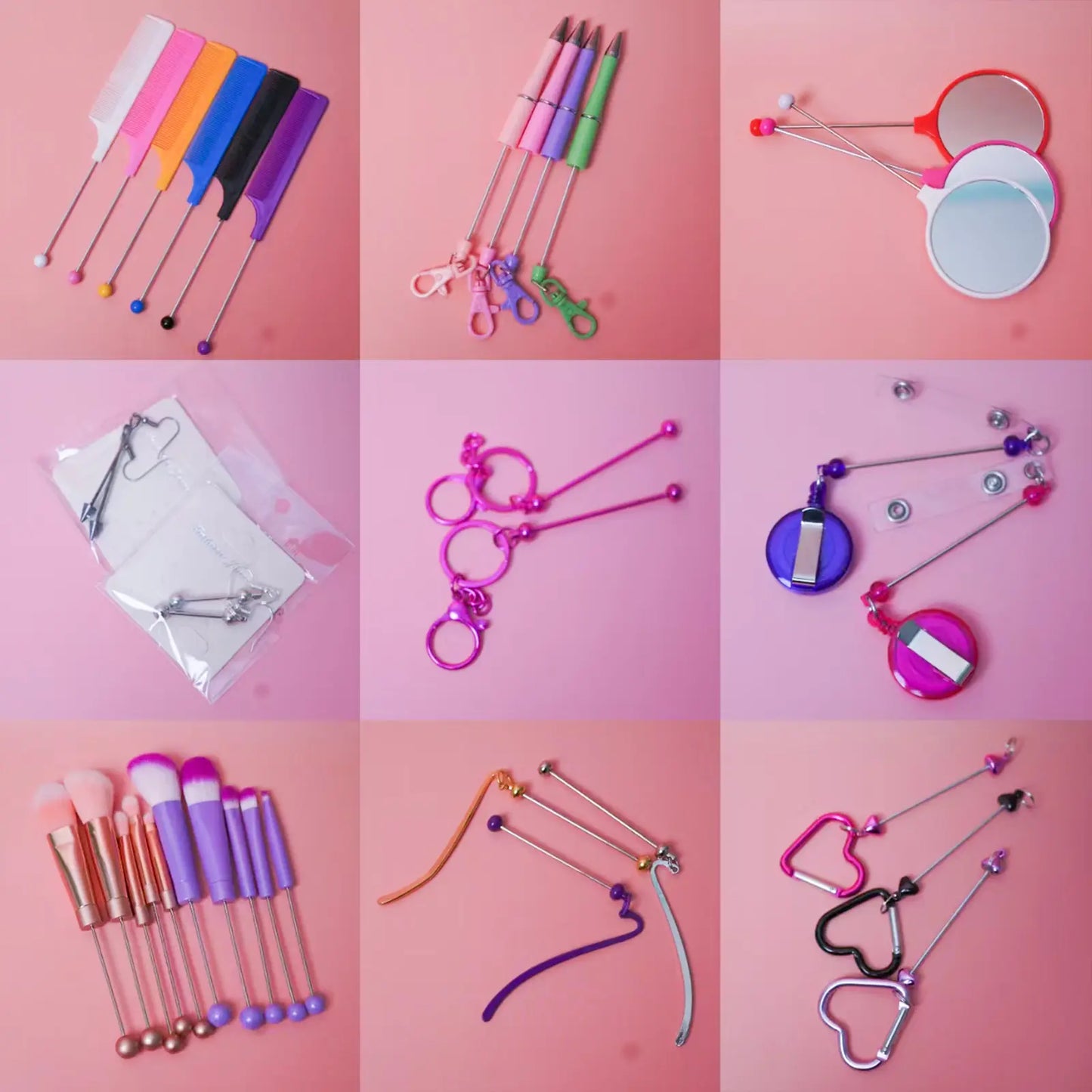 Beadable Tools (Brush/Mirror/Earrings/Clasp)