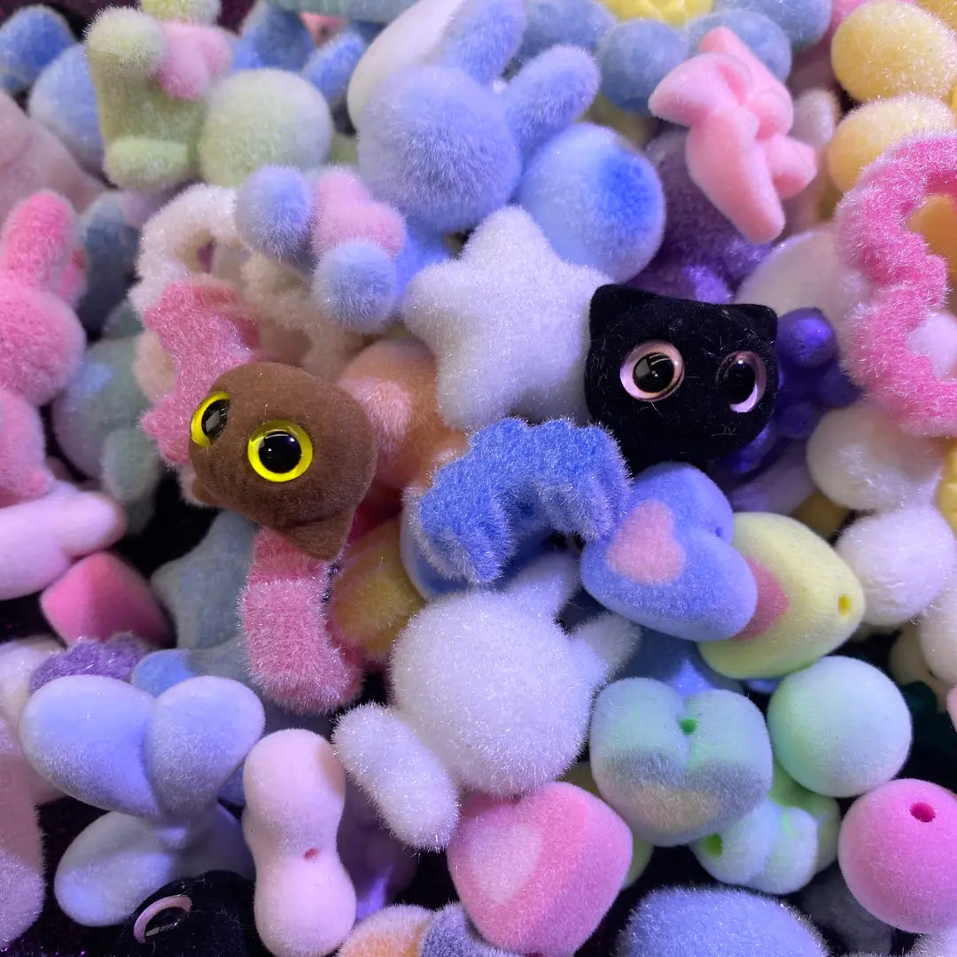 Flocked Beads Blind Bags for Beadable Pen/ Key Chain - Open in live