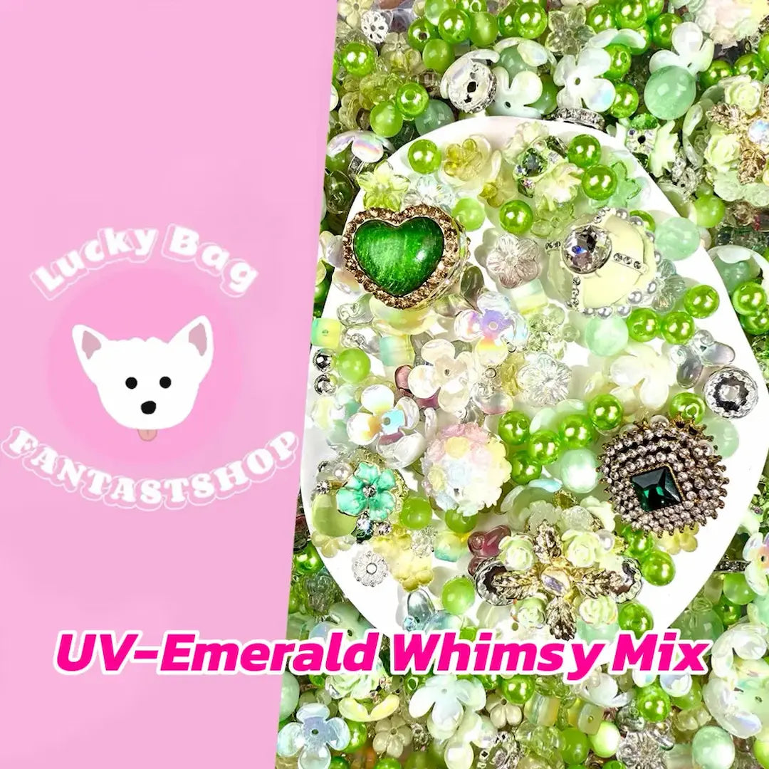 Emerald Whimsy Mix for Bracelet/ Key Chain - Open in live