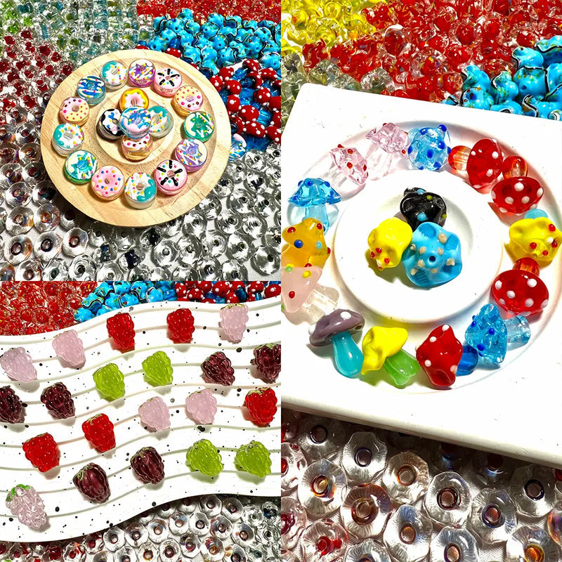 Handmade Glazed Beads for Bracelet - Open in live