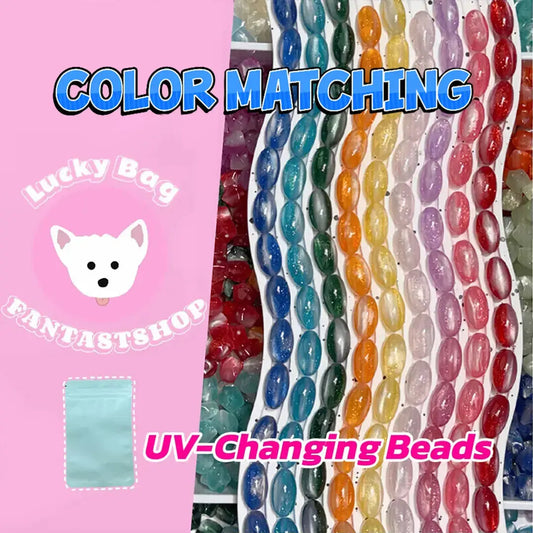 【COLOR MATCHING】DIY UV-Changing Beads Blind Bags for Key Chain - Open in live