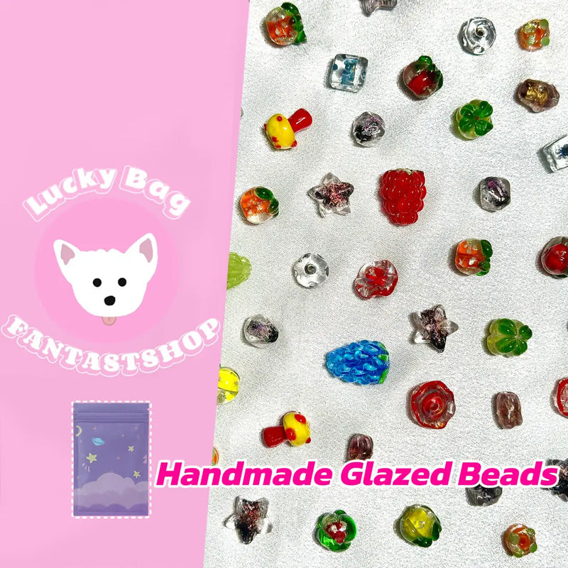 Handmade Glazed Beads for Bracelet - Open in live